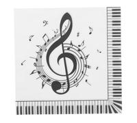 COLLBATH 20pcs Music Note Disposable Napkins for Birthday and Themed Parties Square Paper Napkins with Festive Musical Pattern Household Dinner Serviettes for Easy Cleanup