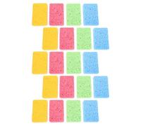 COLLBATH 20pcs Natural Compressed Wood Pulp Kitchen Scrub Sponges, Reusable Non-Scratch Cleaning Pads for Dishwashing, Household Multipurpose Washable Sponge Set 11x7x2cm (Gold, Blue,