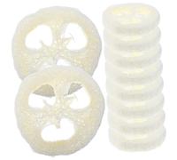 COLLBATH 20pcs Natural Loofah Soap Pads Beige Round Anti-Skid Soap Holder Pads with Drainage for Bathroom