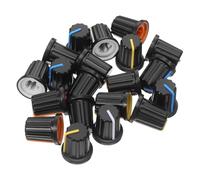 COLLBATH 20PCS Plastic Potentiometer Control Knobs with Precision Groove Design for Volume Tone Audio Mixer Dj Console Replacement Wear-Resistant Rotary Knobs for Speaker Amplifier Sound