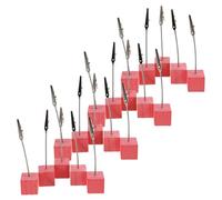 COLLBATH 20pcs Wooden Table Card Holders with Metal Clips Secure Note Display Memo Stand for Wedding Party Desk Business Card Organizer Portable Wood Table Holders for Events and Office Use