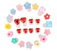 COLLBATH 24 pcs Silicone Toe Separators for Pedicure Nail Art Reusable Soft Decorative Flower Star Heart Dividers Comfortable Non-deforming Toe Spacers for Salon and Home Use