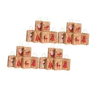 COLLBATH 24pcs Christmas Kraft Paper Bags 21x15x8cm Medium Paper Present Bags for Xmas Party Candy Treat Storage Pouches