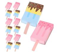 COLLBATH 24pcs Ice Cream Candy Boxes Pastel Pink Blue Paper Snack Containers with Push-pull Design Compact Boxes for Party Favors Treats and Small Item Storage