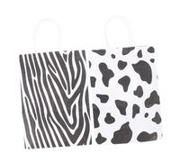 COLLBATH 24Pcs Zebra and Cow Print Paper Bags Lightweight Food Packaging Storage Bags for Party Favors Recyclable Wrap with Unique Animal Patterns and Design