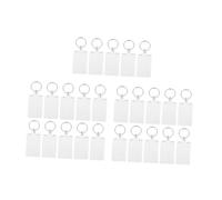 COLLBATH 25pcs Acrylic Photo Frame Keyrings Customised Keychain Ring for Friends Family