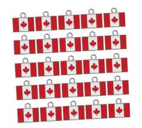 COLLBATH 25pcs Alloy Canada Flag Maple Leaf Charms for DIY Bracelets Keychains Bag Decorations Lightweight Travel Souvenir Canadian Jewelry Accessories
