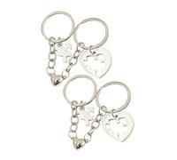 COLLBATH 2pairs Couple Keychains Heart-Shaped Matching Keychains for Lovers Alloy Design for Valentine's Day Unique Decorative Pendant for Bags Keys