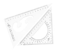 COLLBATH 2Pcs 20Cm Aerospace Triangle Ruler Set with Protractor and Right Angle Drafting Triangle for School Drawing, Engineering, and Geometry Measurement