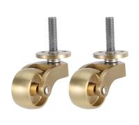 COLLBATH 2pcs 360° Swivel Stem Ball Caster 1.26in Wheel - M8 Heavy Duty Brass Caster Low Noise for Chair Suitcase Cabinets Dining Carts Replacement