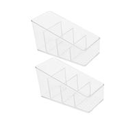 COLLBATH 2pcs 4-Compartment Tea Bag Organizer Box Space-Saving Plastic Storage Holder with Divided Sections for Kitchen Cabinets Easy to Clean Tea Bags Storage