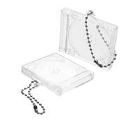 COLLBATH 2pcs Acrylic Mini CD Case Keychains DIY Blank Keyring Souvenir Accessories Fan Collectible Trinkets for Concerts and Memorabilia