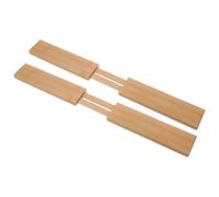 COLLBATH 2pcs Adjustable Bamboo Drawer Divider for Kitchen and Home, Expandable Design to Keep Drawers Neat, Retractable and Simple Style Utensil Organizer Tray