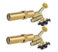 COLLBATH 2pcs Adjustable Gas Torch Head for Kitchen Cooking BBQ Camping Portable Flame Starter with Manual Ignition and Flame Control for Grilling and Heating Tasks