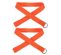 COLLBATH 2pcs Adjustable Yoga Strap Set Orange, Professional Stretch Resistance Exercise Bands for Household Workout and Stretching, Sturdy Inelastic Multi-function Yoga Assist Belts