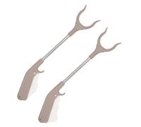 COLLBATH 2pcs Aluminium Alloy Garbage Clamps with Ergonomic Handle Non-Skid Trash Gripper Tools for Picking Litter at Home Park School Hotel Sanitation Use