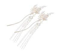 COLLBATH 2pcs Ancient Style Chinese Hairpins for Women Metal Hair Chopsticks with Tassels Retro Moon Flower Design Traditional Hanfu Hair Accessories for Festivals and Parties
