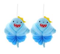 COLLBATH 2pcs Baby Shower Sponge: Children's Absorbent Exfoliating Wash Scrubber- Cute Shark Shower Sponges - Toddler Bathtime Accessories