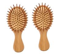 COLLBATH 2pcs Bamboo Cushion Massager Comb Lightweight Anti-static Hair Brush Scalp Massage Detangling Tool for Healthy Hair Stimulation and Dandruff Removal