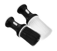 COLLBATH 2pcs Barber Neck Duster Brush with Ergonomic Curved Handle for Hair Salon Use Soft Bristles for Easy Hair Removal and Beard Finishing for Neckline and Shoulder Cleaning