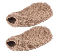 COLLBATH 2pcs Bathing Gloves Exfoliating Body Scrub Mitts with Plant Fiber Material Reusable Shower Gloves for Gentle Massage and Deep Cleansing Brown