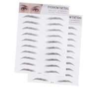 COLLBATH 2pcs Black Imitation Eyebrow Transfer Stickers Artificial Hair-like Temporary Eyebrow Tool for Men and Women Easy Application for Sparse Light Brows No Skin Damage Lasting Natural