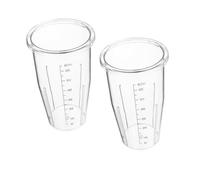 COLLBATH 2pcs Blender Replacement Cups Transparent Mixing Cups with Measurement Scale for Juicing and Blending Durable Parts for Smoothies and Beverages