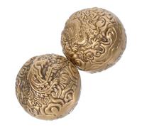 COLLBATH 2pcs Brass Baoding Balls Hand Exercise Spheres for Seniors Copper Fitness Balls with Dragon Phoenix Pattern Muscle Coordination Therapy Indoor Outdoor Training