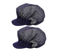 COLLBATH 2Pcs Breathable Chef Hats for Men and Women Lightweight Mesh Cooking Caps for Culinary Professionals for Food Service and Baking Navy Blue Color Comfortable and Easy to Maintain