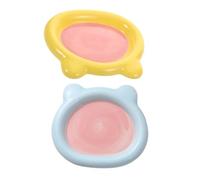 COLLBATH 2pcs Ceramic Cat Bowls: Cute Food Dish Pet Feeding Bowls Kitten Food And Water Plates Small Dog Dish For Indoor Cats Kittens