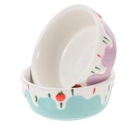 COLLBATH 2pcs Ceramic Guinea Pig Food Bowl Hamster Feeding Dish Rat Bowl Craftsmanship