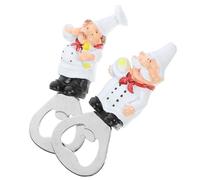 COLLBATH 2pcs Chef Shaped Magnetic Bottle Opener Resin Craft Fridge Magnet Multifunctional Beer Opener for Kitchen Bar Decoration Easy Storage