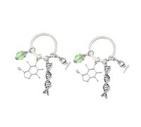 COLLBATH 2pcs Chemistry Keychain Pendant Science Theme Key Ring with Microscope Flask Present for Biochemistry Teachers Unique Charm for Keys Bags