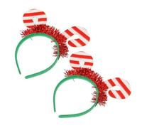 COLLBATH 2pcs Christmas Hair Hoops Candy Cane Pattern Red White Headbands Festive Party Hair Accessories for Christmas Celebration