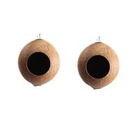 COLLBATH 2pcs Coconut Shell Bird Nest Lovebird Rat Hideaway Bird Cozy Nest for Breeding Budgie Pendant for Yard
