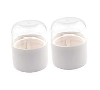 COLLBATH 2pcs Cosmetic Egg Containers Makeup Puff Holders Drying Storage Stands for Beauty Sponges White Airy Makeup Organizer Vanity Accessory