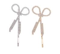 COLLBATH 2pcs Creative Luxury Rhinestone Hair Clips Scissors Shape Hairpin Elegant Barrette Accessories for Women Stylish Gold Silver Hair Styling Suitable for Various Hairstyles