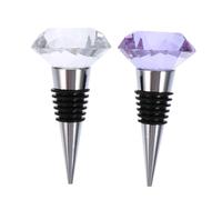COLLBATH 2Pcs Crystal Wine Bottle Stoppers Transparent and Purple Decorative Sealing Plugs Easy to Use Leak-Resistant Wine Plugs for Bar Party and Home