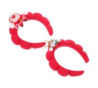 COLLBATH 2pcs Cute Christmas Reindeer Antler Headband Soft Sponge Holiday Hair Accessories Comfortable Santa Claus Hairband for Women Xmas Party Photo Booth