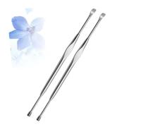 COLLBATH 2PCS Double-end Stainless Steel Ear Spoon Spiral Ear Wax Cleaner Tool Anti-Rust for Comfortable Home Use