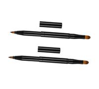 COLLBATH 2PCS Double Ended Retractable Makeup Brush Dual Purpose Lip Eye Shadow Concealer Brush Portable Cosmetic Tool for Travel and Everyday Use