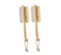 COLLBATH 2pcs Double-Sided Pumice Foot Brush Pedicure Callus Remover for Scrubbing and Exfoliating Hard Skin Portable Foot Care Tool for Smooth Skin Maintenance