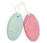 COLLBATH 2Pcs Double-Sided Volcanic Pumice Stones Foot Scrubbers for Hard Skin Removal and Dead Skin Exfoliation Lava Grinding Foot Stones for Moist Care Travel-Friendly Random Color