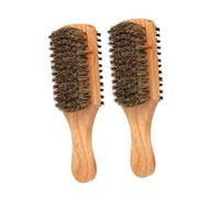 COLLBATH 2pcs Dual-sided Beard Brush for Men Boar Bristle Hair Straightener and Detangler Soft Bristle Grooming Comb for Thick Hair Travel-friendly Styling Tool for All Beard Types