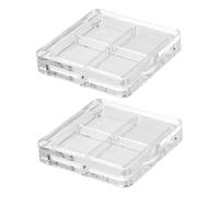 COLLBATH 2PCS Empty Eyeshadow Palette with Transparent DIY Makeup Storage Box for Women Refillable Compact Container for Daily Eye Shadow Colors