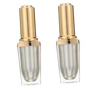 COLLBATH 2pcs Empty Nail Polish Brush Bottles Light Glass Refillable Containers with Leak Covers for DIY Nail Varnish Storage and Travel Use Random Color