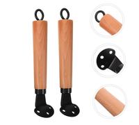 COLLBATH 2pcs Ergonomic Beech Wood Wok Handle Replacement Pot Handle with Design for Hanging Heat-Resistant Kitchen Accessory Compatible with Non-Stick and Stainless Steel Cookware