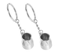 COLLBATH 2pcs Espresso Frothing Cup Keychain Mini Mug for Coffee Lover Cute Keychain Charm Zinc Alloy Latte Art Pitcher Shape