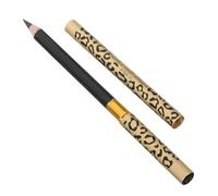 COLLBATH 2pcs Eyebrow Pencil with Eyebrow Brush Sculpt Dark Leopard Girl Lasting Professional Color Wild Shaper Precise Pencil Eye Brow Pen Makeup Brush Bamboo Black