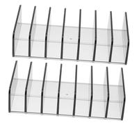 COLLBATH 2pcs Eyeshadow Palettes Organizer Box with Compartments Semi-transparent Grey Makeup Storage Container for Cosmetics Palettes Holder for Pressed Powder Lip Gloss Blush and Contour